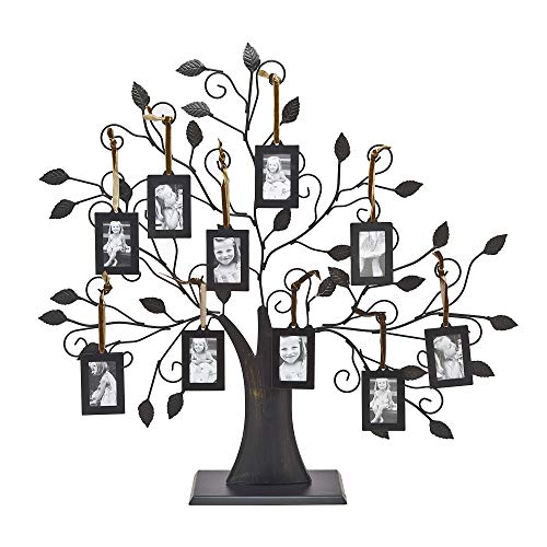 Metal Family Tree Picture Frames with 10 Hanging Photo Frames - EK CHIC HOME
