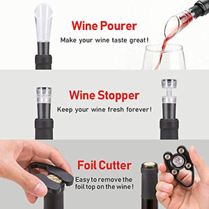 Electric Wine Opener, 6 in 1 Cordless Automatic Corkscrew Set, Gift Box - EK CHIC HOME