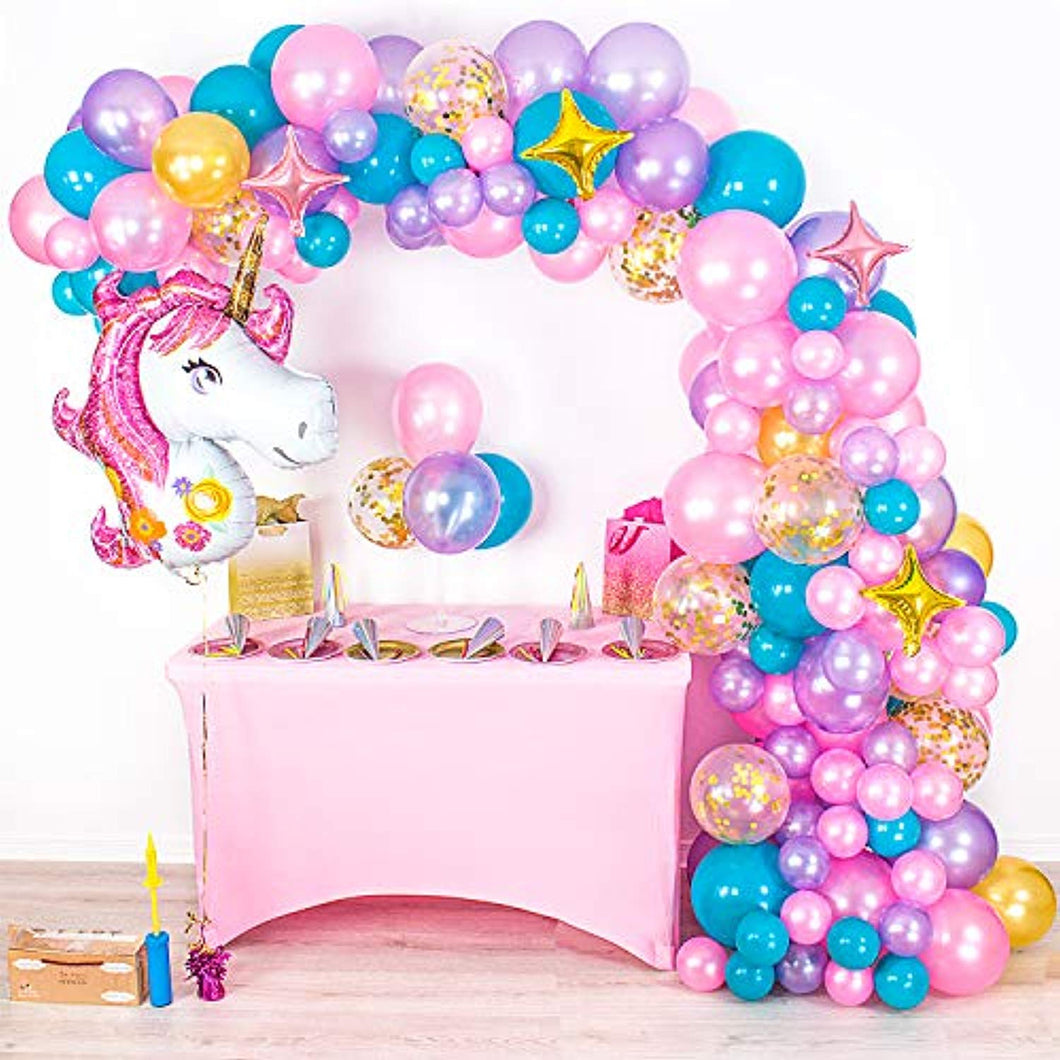 Premium 165 Pack 16 foot Unicorn Balloon Arch and Garland Kit - EK CHIC HOME