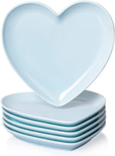 Load image into Gallery viewer, Heart Shaped Porcelain Dessert Salad Plates- 6 Pack, 7.3 Inch - EK CHIC HOME