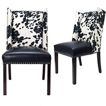 Load image into Gallery viewer, CHIC Designs Rexford Faux Cowhide Leather and Fabric Upholstered Nailhead Trim - EK CHIC HOME