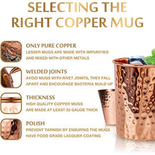 Load image into Gallery viewer, Moscow Mule Copper Mugs Set :4 16 oz. Solid Genuine Copper Mugs : Cylindrical Shape - EK CHIC HOME