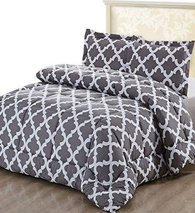 Utopia Bedding Printed Comforter Set (Queen, Grey) with 2 Pillow Shams - EK CHIC HOME
