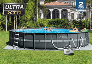 Intex Ultra XTR Set Above Ground Pool, 24ft X 52in, Gray - EK CHIC HOME