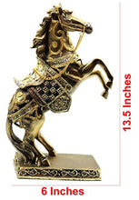 Load image into Gallery viewer, 13.5 Inch Height Decorative Stallion Rearing Horse Brass Color Statue - EK CHIC HOME