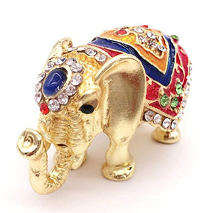 Elephant Jewelry Trinket Box Hinged Figurines Statues with Gift Box - EK CHIC HOME