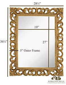 Antique Gold  Frame Mirror (28.5" x 36.5") - EK CHIC HOME