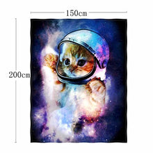 Load image into Gallery viewer, Galaxy Cat Printing Velvet Plush Throw Blanket  58&quot; x 80&quot; - EK CHIC HOME