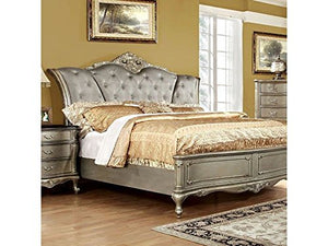 Luxurious Design Bedroom 4pc Set Gold Finish Tufted California King Size - EK CHIC HOME