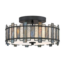 Load image into Gallery viewer, 14-in W Black Tiffany-Style Flush Mount Light - EK CHIC HOME