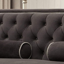 Load image into Gallery viewer, Contemporary Polyester Velvet Fabric Upholstered Button Tufted  Tuxedo Sofa - EK CHIC HOME
