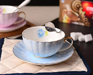 CHIC Porcelain Tea Cup and Saucer Coffee Cup Set with Saucer and Spoon - EK CHIC HOME