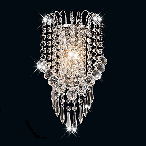 House Scone Crystal Wall Lamp, Silver - EK CHIC HOME