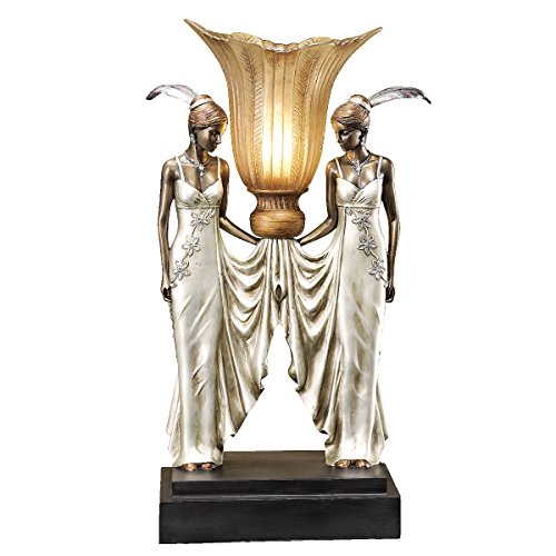 Toscano Art Deco Peacock Maidens Illuminated Statue - EK CHIC HOME