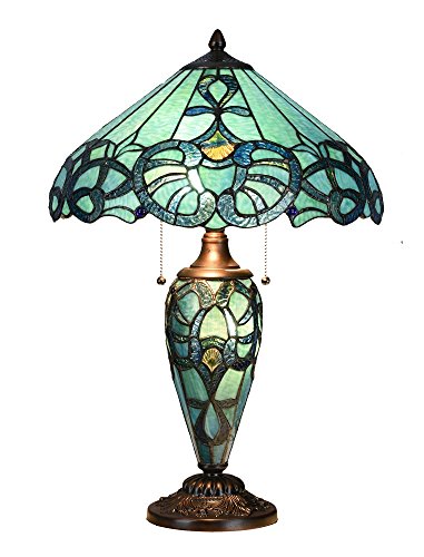 Tiffany Style Table Lamp 16-Inch Shade with Lighted Base - EK CHIC HOME