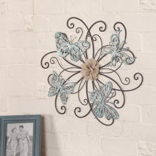 Load image into Gallery viewer, Flower &amp; Butterfly Urban Design Metal Wall Decor - EK CHIC HOME
