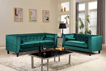 Load image into Gallery viewer, 2PC Kitts Velvet Upholstered Modern Chesterfield Sofa Set, 78&quot; Sofa and Loveseat, Green - EK CHIC HOME