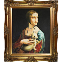 Load image into Gallery viewer, Da Vinci Lady with an Ermine Artwork, Gold Finish - EK CHIC HOME