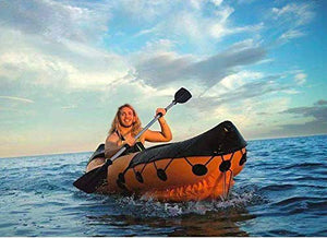 2 Person Inflatable Kayak, Orange Boat Fishing Portable - EK CHIC HOME