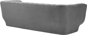 Vertical Channel Tufted Performance Velvet Sofa Couch in Gray - EK CHIC HOME
