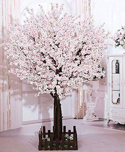 White Artificial Cherry Blossom Tree Indoor Outdoor Silk Flower - EK CHIC HOME