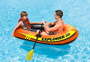 Explorer 200, 2-Person Inflatable Boat Set with French Oars and Mini Air Pump - EK CHIC HOME