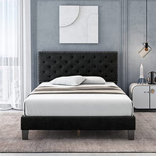 Load image into Gallery viewer, Full Size Bed Frame, Modern Upholstered Platform Bed (Grey, Full) - EK CHIC HOME