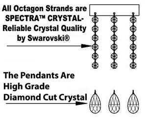 Swarovski Crystal Trimmed Chandelier H 23" W 23" - EK CHIC HOME