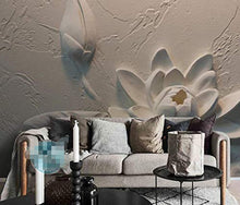 Load image into Gallery viewer, Wall Mural 3D Wallpaper Embossed Lotus Modern Living Room - EK CHIC HOME