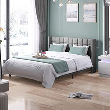 Load image into Gallery viewer, King Platform Bed Frame with Wingback Headboard, - EK CHIC HOME