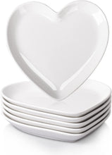 Load image into Gallery viewer, Heart Shaped Porcelain Dessert Salad Plates- 6 Pack, 7.3 Inch - EK CHIC HOME