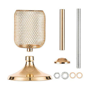 2 Gold Metal Tealight Candle Holders Stand Centerpieces - EK CHIC HOME