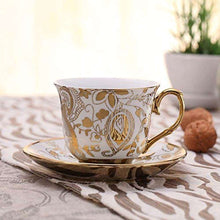 Load image into Gallery viewer, 13 Piece European Retro Titanium Ceramic Tea Set With Metal Holder, Porcelain Tea Cups Set - EK CHIC HOME