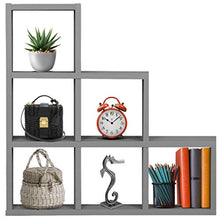 Load image into Gallery viewer, Sorbus Floating Shelf — Floating Shelf Stepped 6 Cubby — Stair Wall Shelf with 6 Openings - EK CHIC HOME