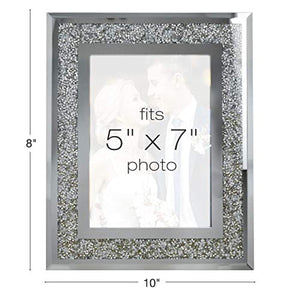 Glass Mirror with Sparkling Crystal Boarder - EK CHIC HOME