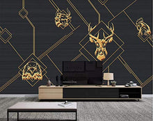 Load image into Gallery viewer, Wall Mural 3D Wallpaper Animal Golden Lines Abstract Living Room - EK CHIC HOME