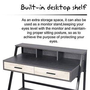 Modern Computer Laptop Desk Home Office Desk with Two Drawers - EK CHIC HOME