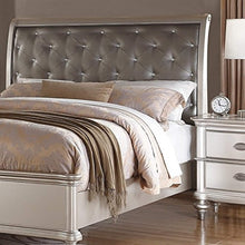 Load image into Gallery viewer, Silver Magical Bedroom Furniture Accent Tufted HB Eastern King Size Bed Royal Dresser Mirror Nightstand 4pc Set - EK CHIC HOME