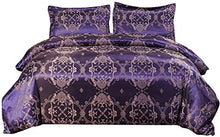 Load image into Gallery viewer, Vagasi 3 Pieces Duvet Cover Set Jacquard Satin Silk-Like - EK CHIC HOME