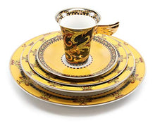 Load image into Gallery viewer, Royalty Porcelain Vintage Yellow 49-pc Dinnerware Set &#39;Gothic&#39;, Premium Bone China - EK CHIC HOME