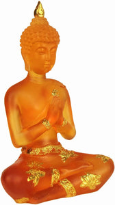 Amber Buddha Statue Buda Figurine Zen Decoration 7 Inch - EK CHIC HOME