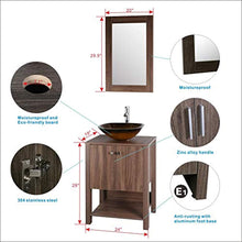 Load image into Gallery viewer, 72&quot; Double Sink Bathroom Vanity Brown MDF Wood Cabinet Modern Design w/Mirror Faucet and Drain - EK CHIC HOME