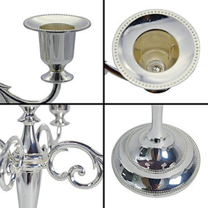 5-Candle Metal Candelabra 10.6 Inch Tall Candle Holder - EK CHIC HOME