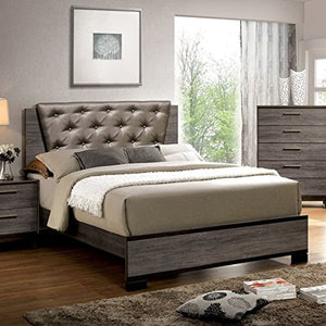 Contemporary Style Two-Toned Antique Gray Finish King Size 6-Piece Bedroom Set - EK CHIC HOME