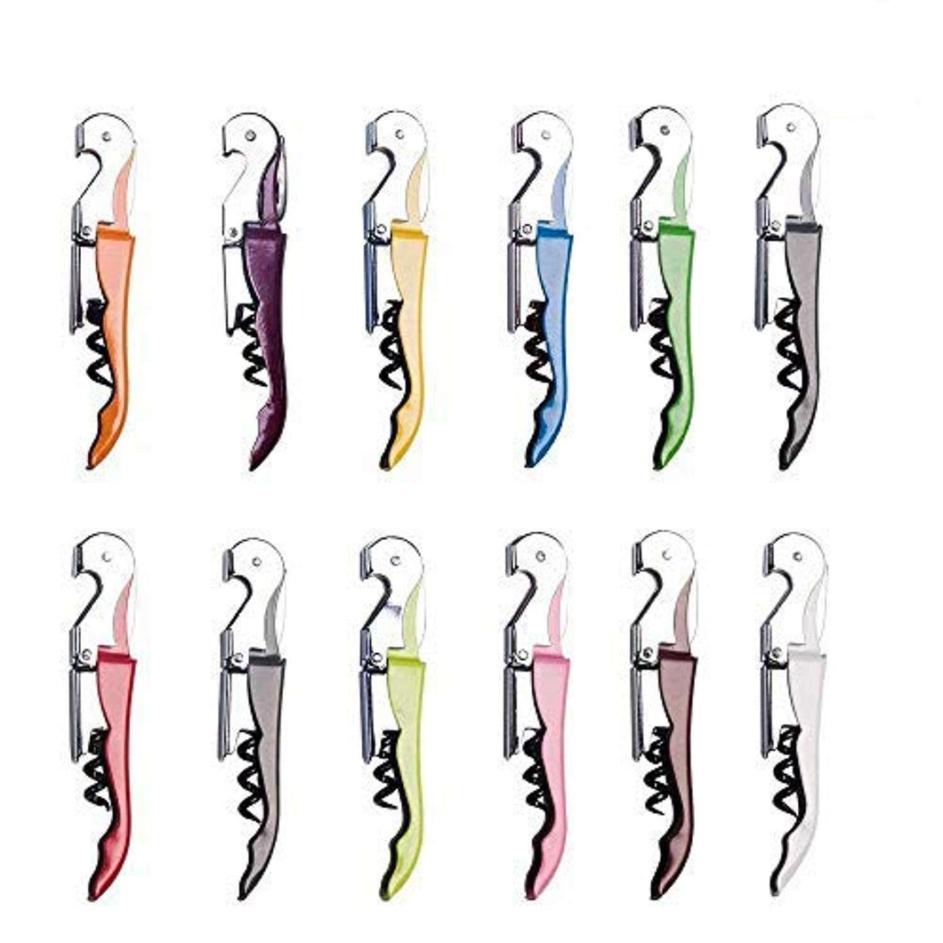 12 Packs Corkscrew Wine Opener Stainless Steel Fold Beer or Bottle Opener - EK CHIC HOME