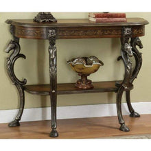 Load image into Gallery viewer, Masterpiece Floral Demilune Console Table with  Cast Legs - EK CHIC HOME