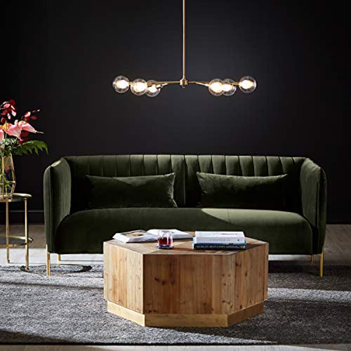 Mid-Century Modern Tufted Velvet Sectional Sofa Couch, 77.5