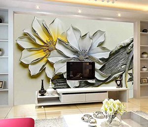 Wall Mural 3D Wallpaper Vintage Floral Relief Living Room - 430cm×300cm - EK CHIC HOME