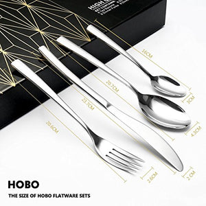 24-Piece Stainless Steel Flatware Sets High-grade Mirror Polishing Cutlery - EK CHIC HOME