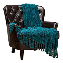 Load image into Gallery viewer, Chenille Velvety Texture Decorative Throw Blanket with Tassels (50x65) - EK CHIC HOME